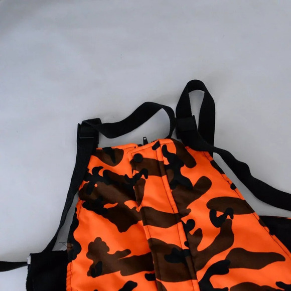 Vintage Winchester Neon Orange And Black Outdoor Camo Print Lined Overalls Med - Picture 11 of 16